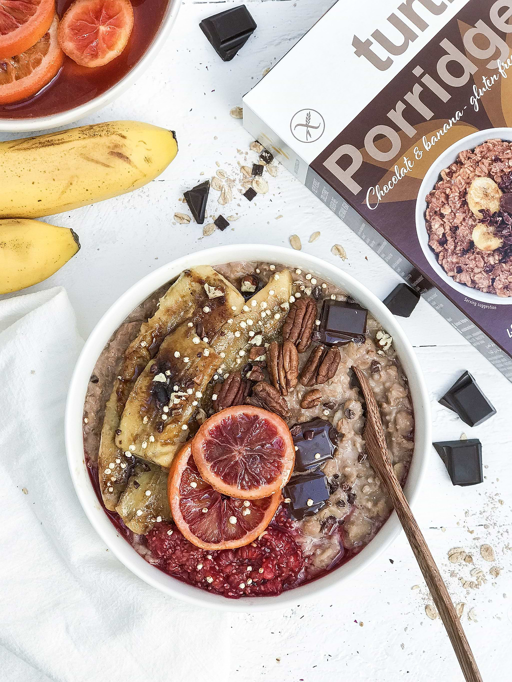 Banaan en choco havermoutpap